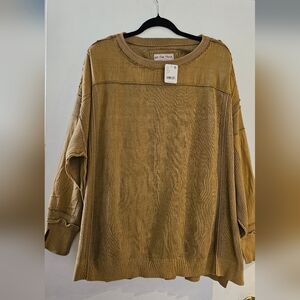 We The Free Camel Ribbed Sweatshirt